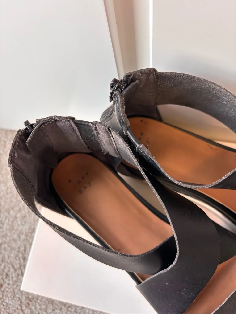 A New Day Black Cross-Strap Platform Sandals